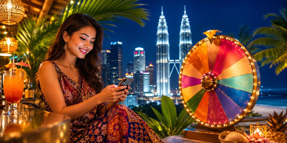 Paparan permainan slot mewah di platform 407 Kuala Lumpur dengan motif batik Malaysia